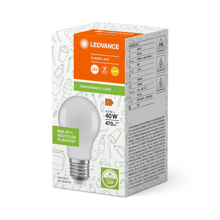 LED-Lampe E27 A55 4.9W = 40W 470lm 4000K Neutral 200° Ledvance