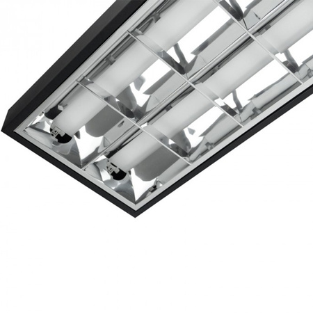 Aufputz-Rasterleuchte 2 x T8 120 cm G13 Schwarz