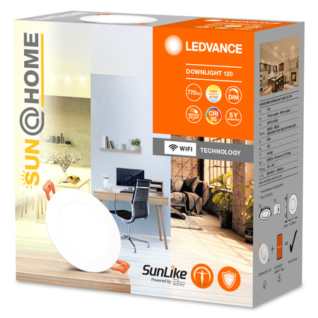 LED-Einbauleuchte 8W 400lm Downlight CCT Dimmbar Ra ≥ 95 12cm rund SUN@HOME LEDVANCE