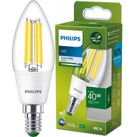 LED-Kerzenlampe E14 B35 2,3W = 40W 485lm 4000K neutrales Filament PHILIPS Ultra effizient