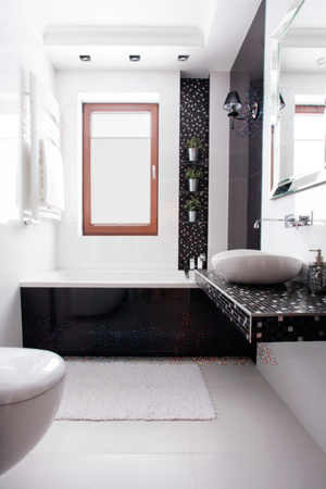 Versiegelte Halogen-Badezimmer-Deckenleuchte QULES GU10 schwarz Kanlux