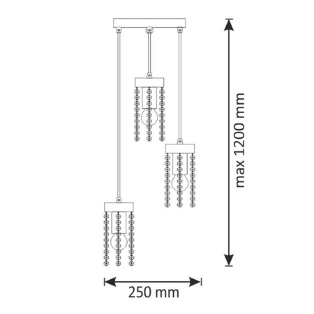 Hängelampe 3x E27 Gold Gea Sanico Goldlux