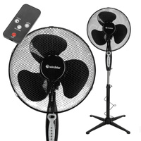 Standventilator Windmühle 45W 43cm Schwarz + Fernbedienung