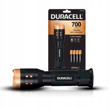 Aluminium-LED-Taschenlampe handlich leistungsstarke taktische Batterie 4 x AA 700lm 3 Modi DURACELL