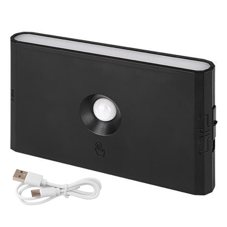 LED Wiederaufladbare Lampe 1W 170lm 3000/4000/6500K CCT 180° mit Bewegungssensor Dimmbar Schwarz Wolf Masterled