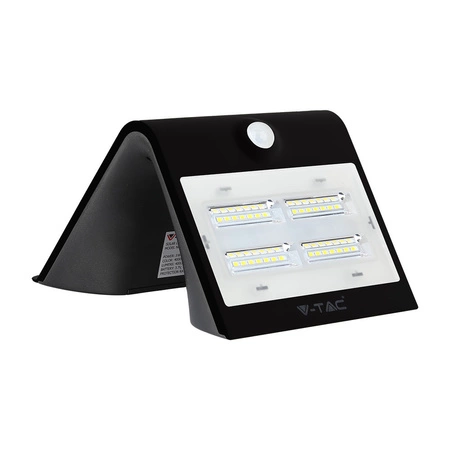 3W Solar-LED-Wandleuchte 4000K+3000K mit Bewegungssensor Schwarz VT-768 V-TAC
