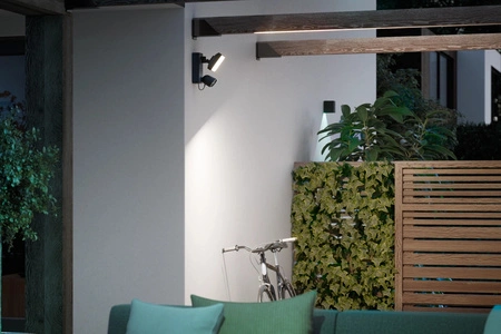 LED-Flutlicht 30.5W 2250lm IP44 Weiß und Farbe Ambiance RGB + TW Schwarz mit Außenkamera IP 1080p Full HD CMOS Smart SMART Zigbee Secure Flutlicht Kamera Philips HUE