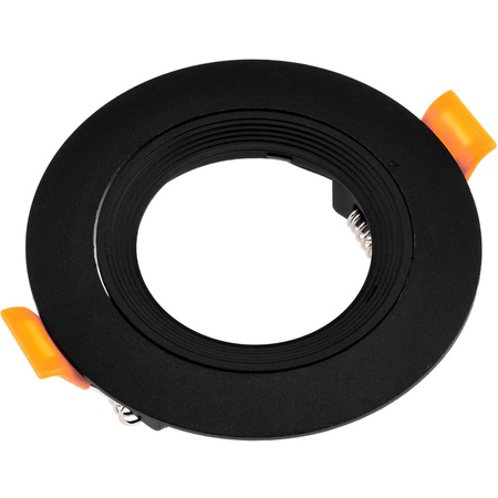 Set Halogen-Einbauleuchte VENTUS Schwarz Rund + LED-Leuchtmittel GU10 5W Warm 120° Lumiled