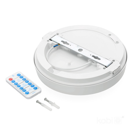 LED-Badezimmerdecke Aufputz 12W 1260lm 4000K 120° mit Bewegungs- und Dämmerungssensor Weiß IP65 Nairos Kobi