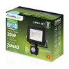 LED-Fluter ZUNA2 20W 1800lm 6500K IP44 Schwarz Bewegungsmelder LUMILED