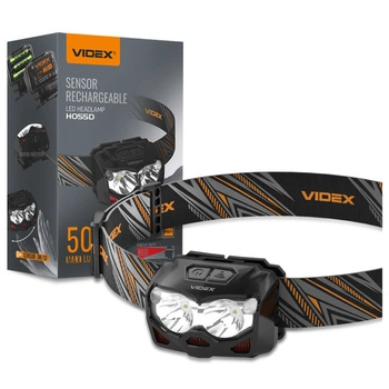 LED wiederaufladbare Stirnlampe 10W 500lm Batteriebetriebener Bewegungssensor 6 Modi USB-C Wasserdicht IP65 Videx