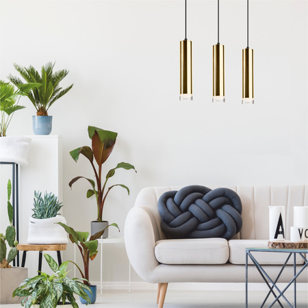 DIEGO Hängeleuchte 3xE27 Schwarz Gold LM-3.124 Lamkur