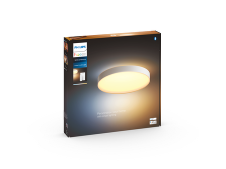 LED Plafond Enrave Weiß 48W 55cm CCT PHILIPS HUE Bluetooth Deckenleuchte + Dimmschalter