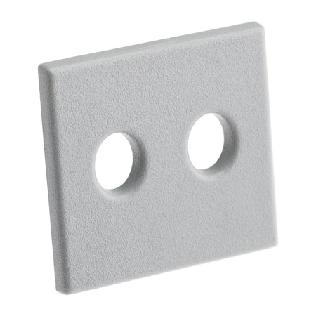 Endkappe für Möbelprofil KM48 mit Löchern Kunststoff, Grau LUMILED