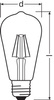 Edison LED Lampen E27 ST64 5,8W = 60W 806lm 4000K Neutral 300° CRI90 Filament Dimmbar LEDVANCE Superior