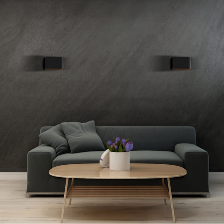 Wandleuchte Außenfassadenleuchte G9 Schwarz Gold Elissa Sanico Goldlux