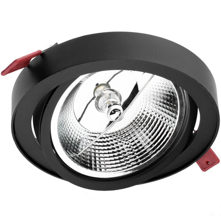 Einbaustrahler GU10, AR111 Einbauspot 14cm Runde beweglich Schwarz CARPI LUMILED