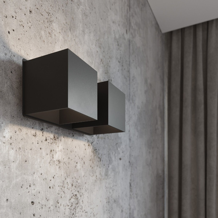 LED QUAD Wandleuchte 2xG9Wandleuchte oben unten Schwarz SOLLUX