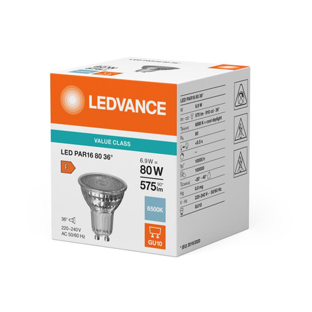 LED Lampen PAR16 GU10 6.9W = 80W 575lm 6500K Kaltweiß 36° LEDVANCE