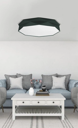 Deckenleuchte Deckenaufbauleuchten Leuchte KANTOOR Rund grün und weiß 86cm 15W 6xE27 1081 TK Lighting