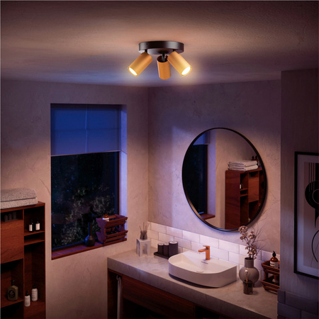 Reflektor-Deckenleuchte 3x GU10 IP44 Kupfer-Schwarz Kosipo Philips