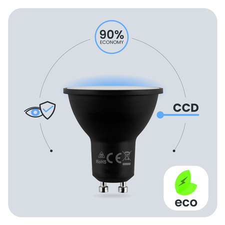 LED Lampen GU10, Glühbirne 6W = 50W 580lm 120° 4000K neutral Schwarz LUMILED