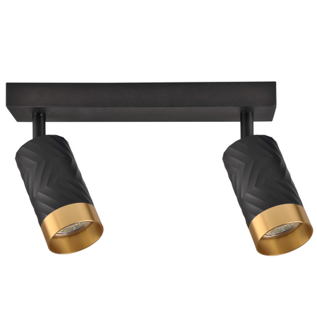 Wand- &amp; Deckenstrahler 2x GU10 Schwarz Gold ARRAS Sanico Goldlux