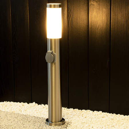 Außengartenlampe E27 SILVER POST 65cm mit 230V-Fassung