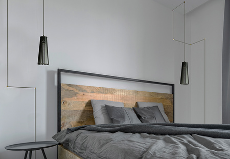 DOVER 9264 Nowodvorski Wandleuchte Schwarz GU10Wandleuchte Draht Sperrholz + Stahl Minimalistisch