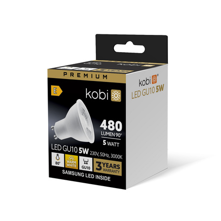 LED GU10 Reflektor Glühbirne 5W 450lm 3000K Warm 80° Premium Kobi