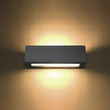 LED VEGA E27 Wandleuchte Rechteckig Keramik Grau SOLLUX
