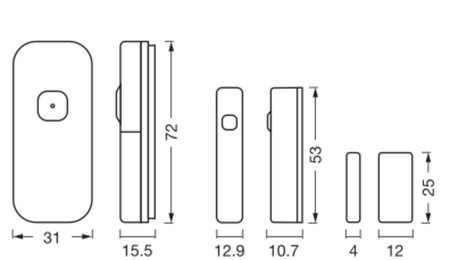 Drahtloser SMART+ WiFi LEDVANCE Tür- und Fensteröffnungsmelder für den Innenbereich