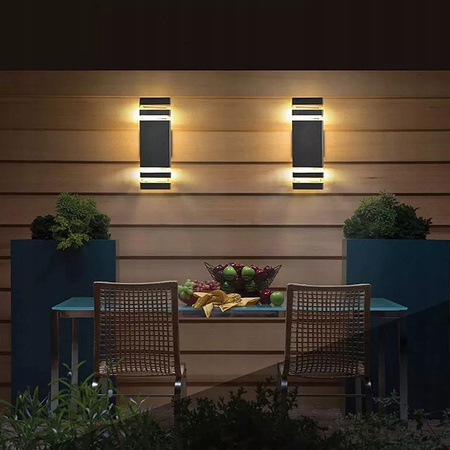 Double Elevation Gartenwandleuchte INEZ DUO LED 2xGU10 ALUMINIUM Schwarz IP54