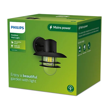 Gartenleuchte LED-Wandleuchte INYMA E27 IP44 Laterne Schwarz PHILIPS