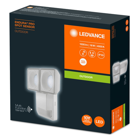 LED-Flutlicht 16W 1500lm 4000K IP55 Weiß mit Bewegungs- und Dämmerungssensor LEDVANCE Pro Spot Endura