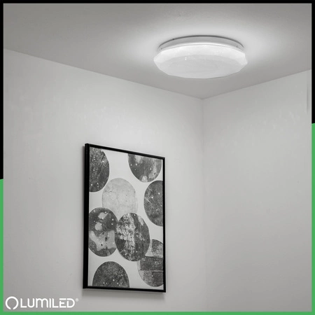 Plafond LED Aufbaumontage 12W IP44 Rund GLORY 2 DIAMENT 26cm LUMILED
