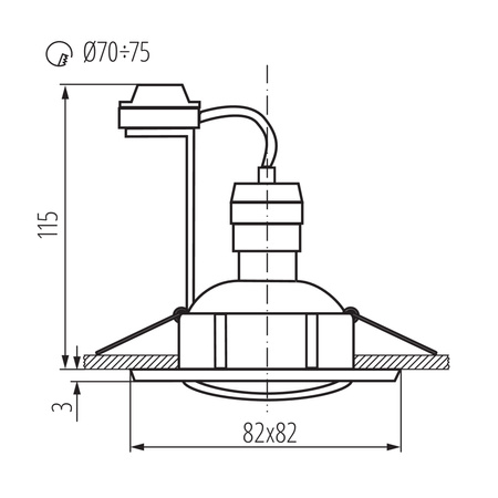 TESON PAR16 GU10 Chrom Quadratisch Bewegliche KANLUX Deckeneinbauleuchte