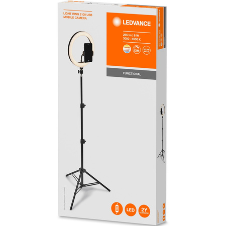 Mobile LED-Ring-Stehleuchte für Selfie 6W 250lm CCT 26cm Bluetooth LEDVANCE + Fernbedienung