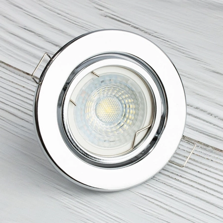 HALOGEN-Einbauleuchte beweglich rund Chrom GU10 MR16-Blech