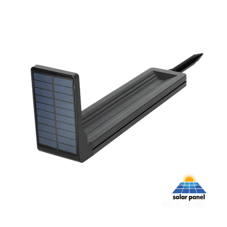 Solar Gartenmast Outdoor Stehend LED 6500K Kalt IP44 Schwarz Spike Kobi