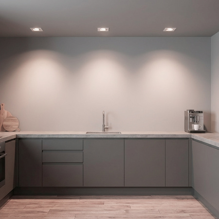 Einbaustrahler GU10, MR16 Einbauspot HALOGEN Quadrat beweglich Weiß CASSIO LUMILED