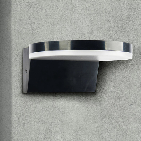 Außenwandleuchte LED-Fassadenleuchte IP54 4000K Rund Schwarz