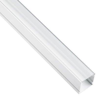 Anodisiertes Aluminium LED-Profil KM38 mit Klarglasabdeckung und Endkappen, 1m Silber LUMILED