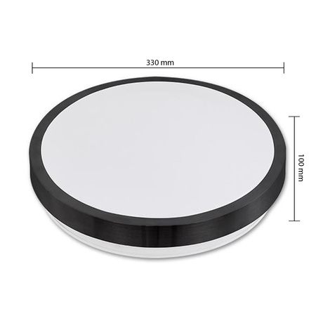 LED-Deckenleuchte 2xE27 mit Mikrowellensensor SOLEN rund schwarz