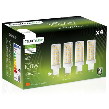 4x LED Kapseln G9, LED-Lampe 12W = 100W 1152lm 360° 4000K neutral LUMILED