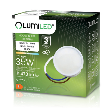 Einsatz für LED-Leuchten Modul INSERT Milchig 5W = 35W 120° 470lm 4000K Neutralweiß LUMILED