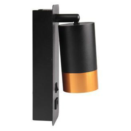 Wandleuchte Reflektor Wandleuchte Spot zum Lesen GU10 Schwarz Gold Clement Masterled