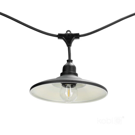 Lampenschirm für Girlande Set CRETE LS M2 Schwarz Metall 5 Stück Kobi