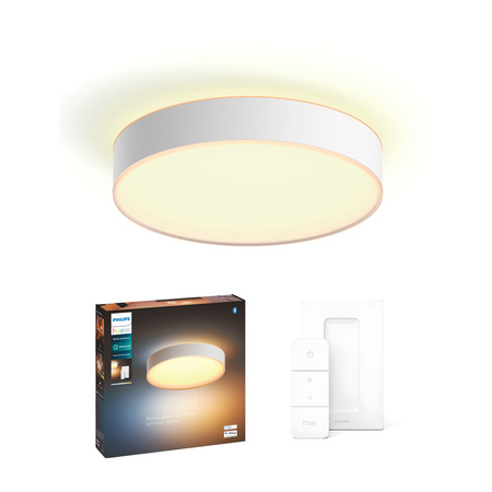 LED Plafond DEVERE Badezimmer Deckenanbauleuchte Weiß 19.2W 38cm IP44 CCT PHILIPS HUE Bluetooth + Dimmschalter