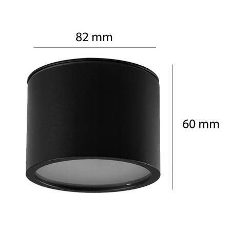 GRANDI LED Aufbau-Halogen-Deckenleuchte GX53 IP54 Rundrohr schwarz